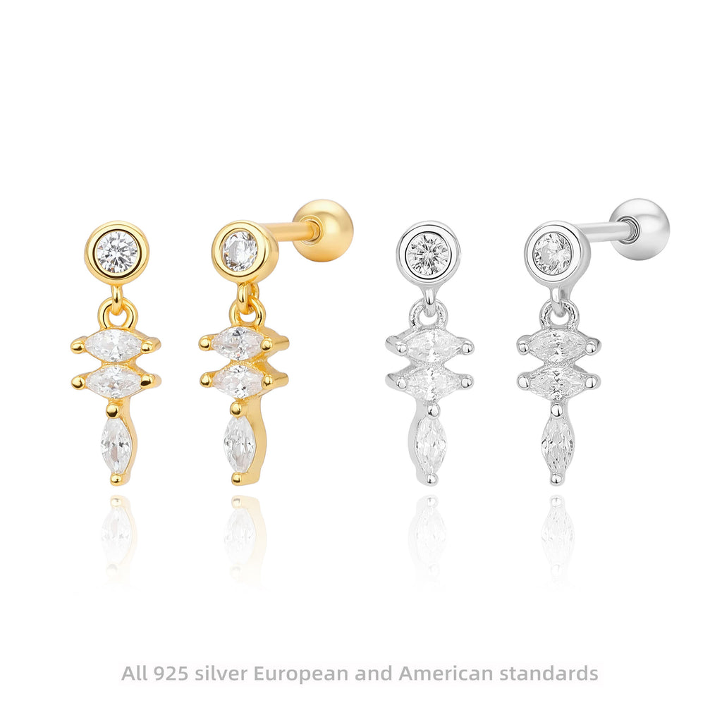 Damen Ohrstecker mit filigranem Zirkon-Akzent aus 925 Sterling Silber Shop Nory