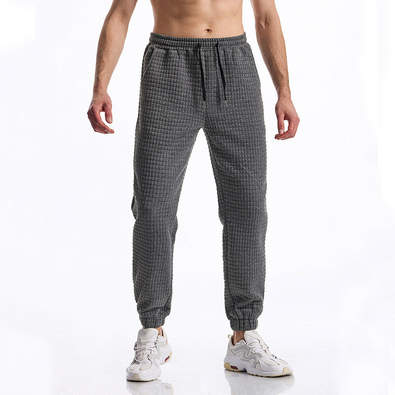 Herren Strukturierte Waffel-Jogginghose mit elastischem Bund und schmal zulaufendem Bein Shop Nory