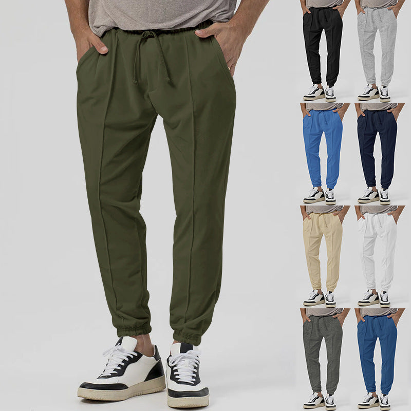 Herren Tapered-Jogginghose im Leinenlook mit Bügelfalte und Bündchen Shop Nory