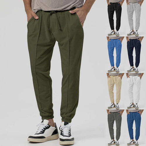 Herren Tapered-Jogginghose im Leinenlook mit Bügelfalte und Bündchen Shop Nory