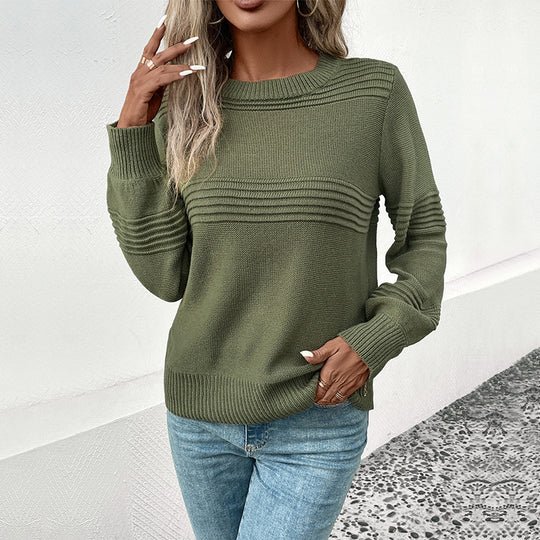 Damen Lässiger Strickpullover mit gerippten Details Shop Nory