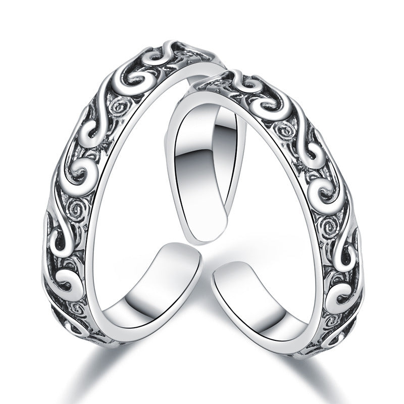 Damen Offener Ring mit kunstvollem Wellenmuster Shop Nory