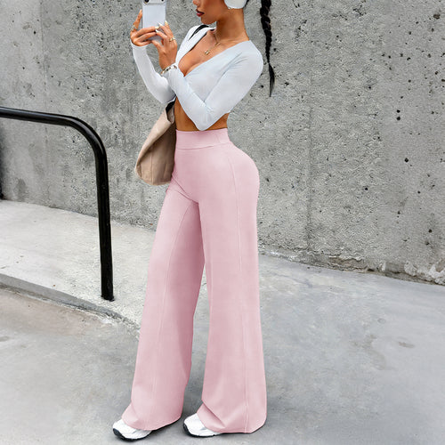 Damen nan hochgeschnittene formende Loungehose mit weitem Schlag und nahtlosem Komfortbund Shop Nory