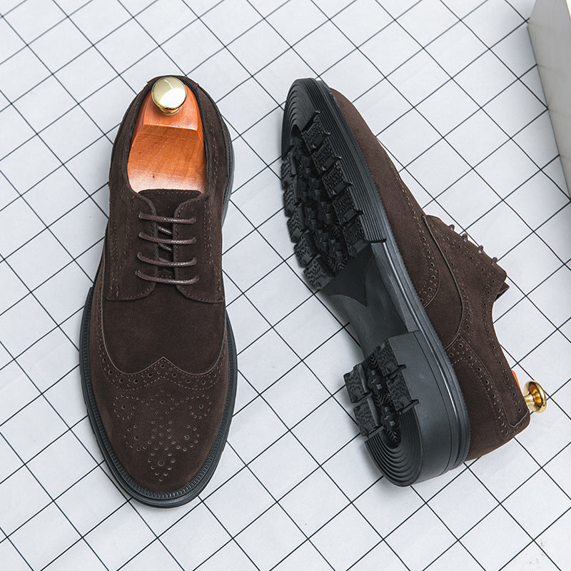 Herren Brogue-Derby aus Veloursleder mit gepolstertem Komfortfußbett und profilierter Gummilaufsohle Shop Nory
