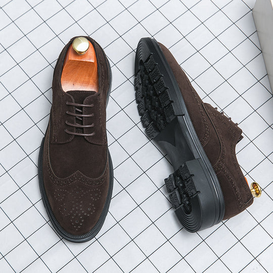 Herren Brogue-Derby aus Veloursleder mit gepolstertem Komfortfußbett und profilierter Gummilaufsohle Shop Nory