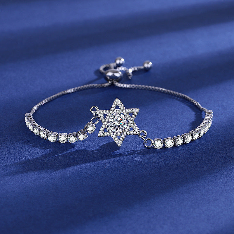 Zartes Zirkonia-Armband mit Verstellbarem Verschluss und Funkelnden Rundsteinen