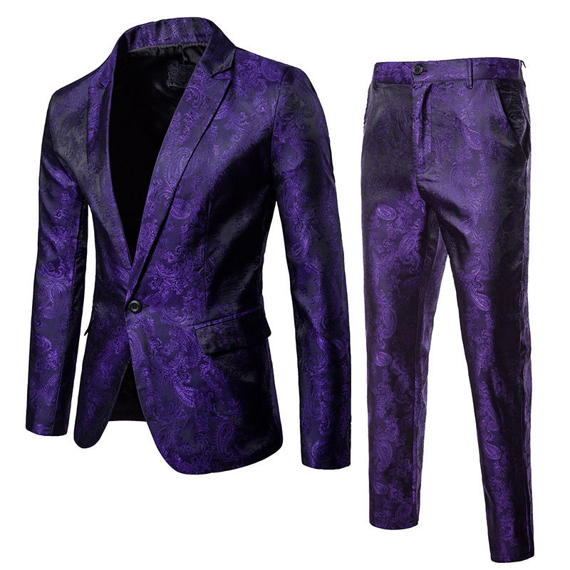 Herren elegantes Anzug-Set mit feinem Paisleymuster