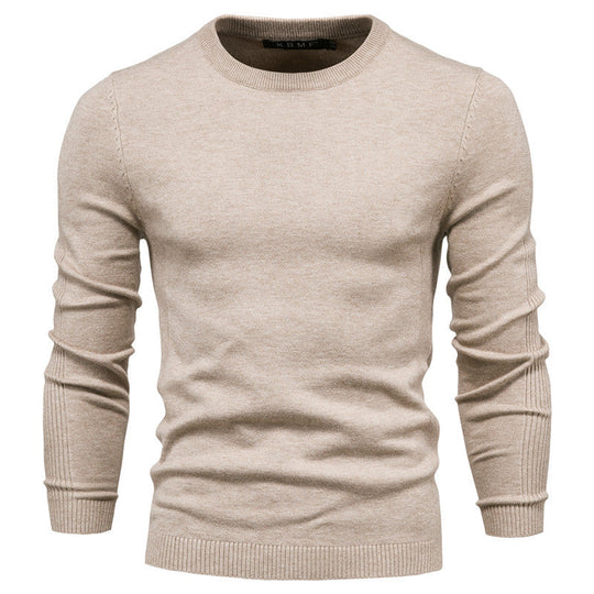 Herren Rundhals Pullover aus hochwertiger Baumwolle