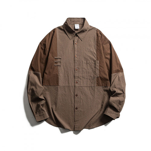 Herren Patchwork-Overshirt im Karomix mit Kontrastpaneelen Shop Nory
