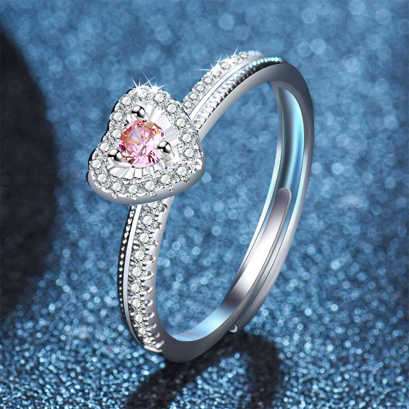Damen Ring mit herzförmigem Design und funkelndem Zirkonia Shop Nory