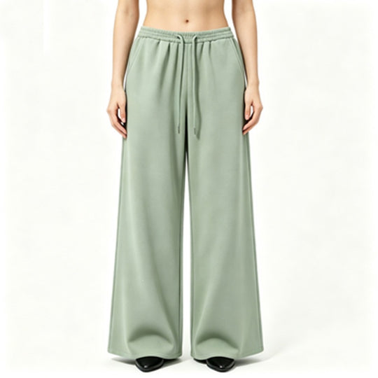 Damen nan weite High-Waist Loungehose mit elastischem Bund, Kordelzug und fließendem Jersey Shop Nory