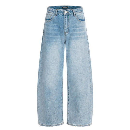Damen Weite Cropped-Denim-Culotte mit hoher Taille und Fünf‑Taschen‑Details Shop Nory