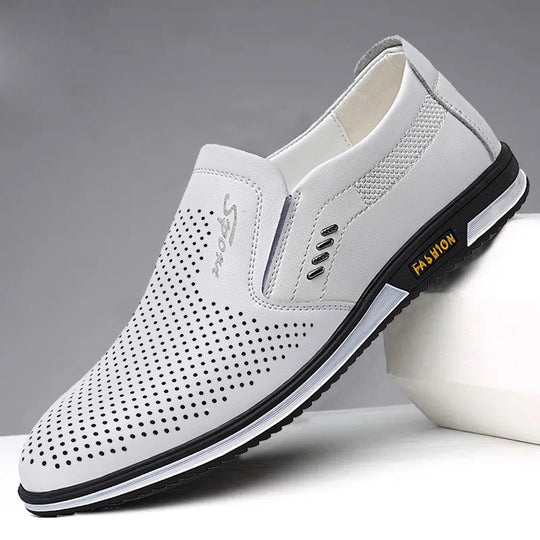 Herren Elegante Slip-On Lederschuhe mit rutschfestem Profil und atmungsaktiver Struktur