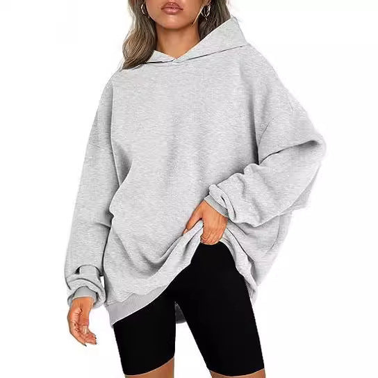 Damen nan Oversize-Kapuzenpullover im Longline-Schnitt mit Raglanärmeln und weichem Innenfutter Shop Nory