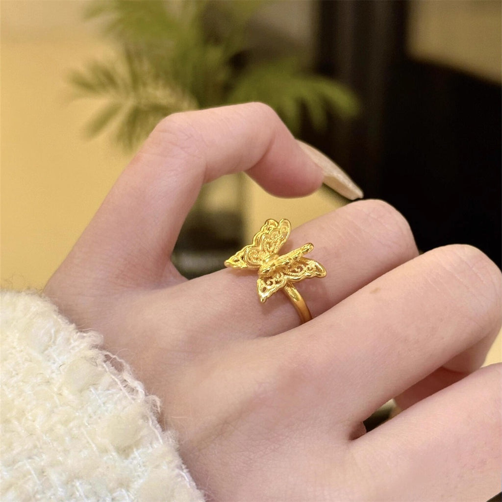 Damen zierlicher Schmetterlingsring mit feiner Detailarbeit Shop Nory