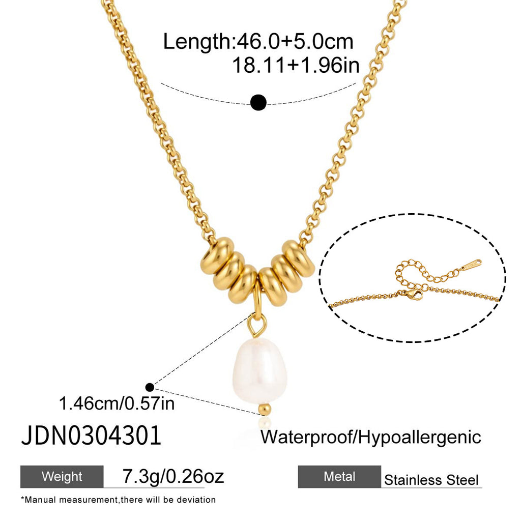 Damen Halskette mit eleganten Perlen und drehbarem Design Shop Nory