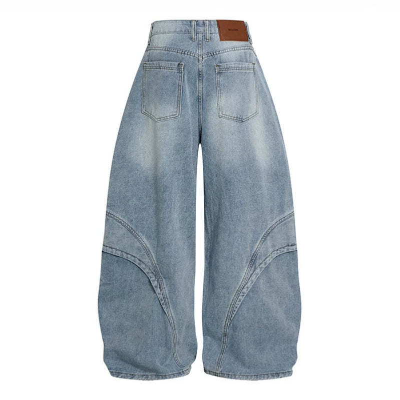 Damen Weite Hochtaillierte Ballon-Jeans mit markanten Panelnähten Shop Nory