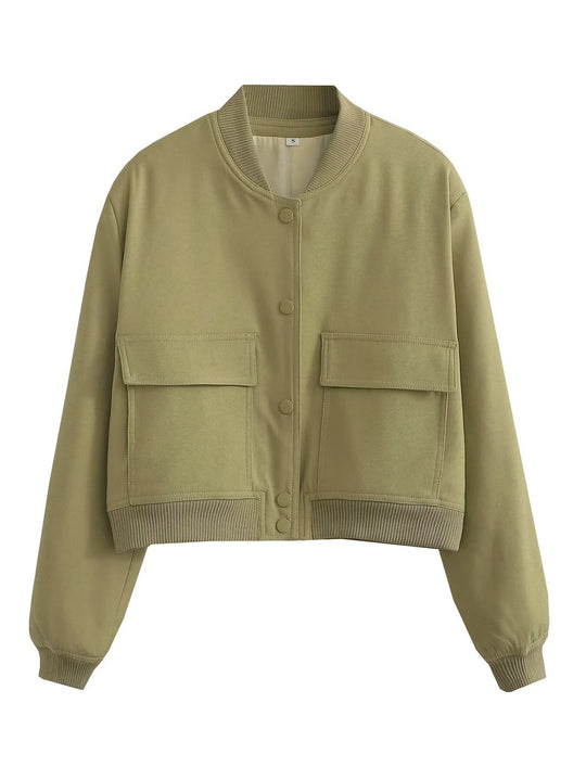 Damen Kurzjacke im Bomberstil mit Leoparden‑Fauxfell und Rippbündchen Shop Nory