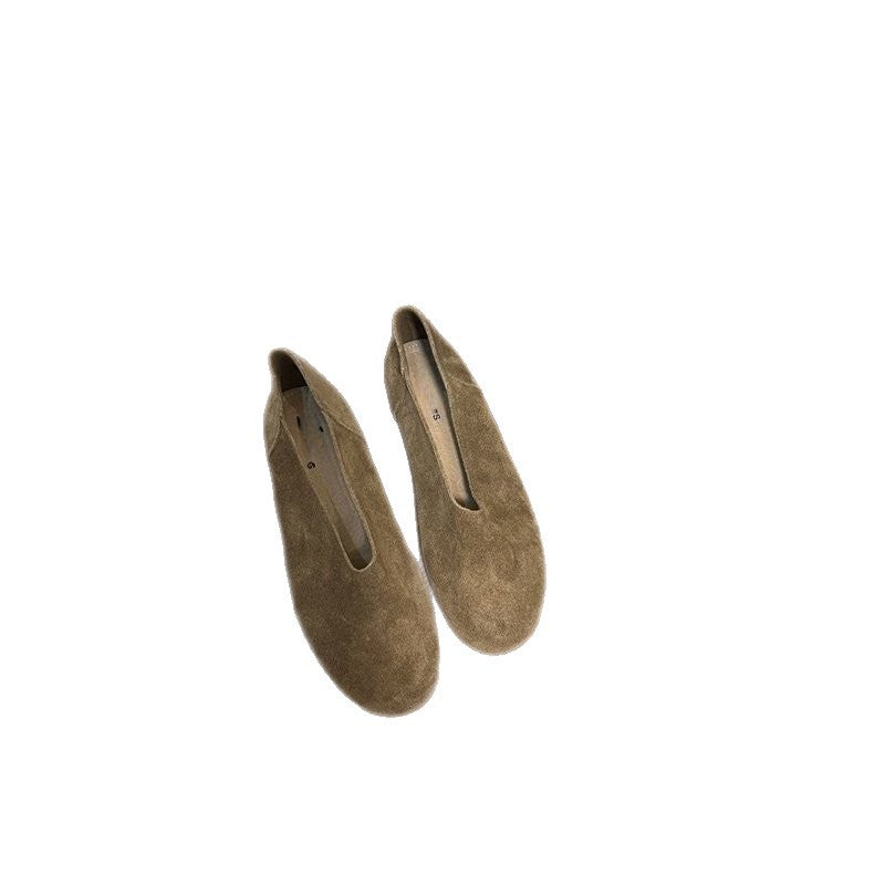 Damen elegante Slipper aus weichem Veloursleder