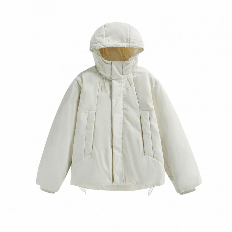Unisex Kurze wattierte Kapuzen-Übergangsjacke im Boxy-Cut mit hohem Stehkragen Shop Nory