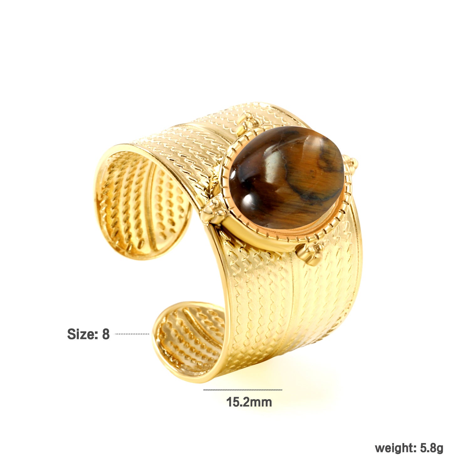 Damen offener Ring mit kunstvollen Steinen Shop Nory
