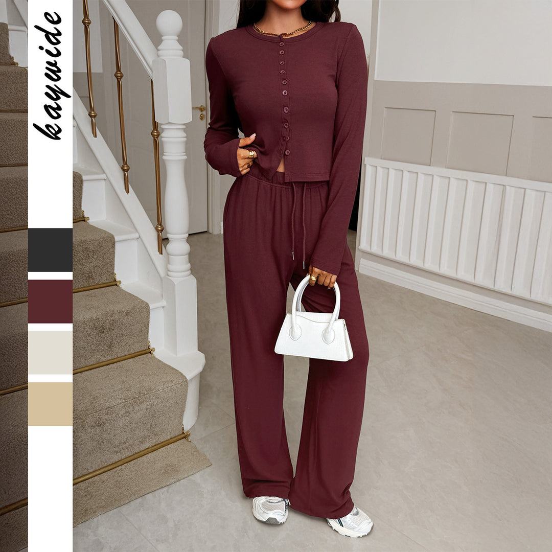 Damen nan cropped Kapuzen-Sweatjacke mit Tunnelzug und hochgeschnittener Palazzo-Hose Shop Nory