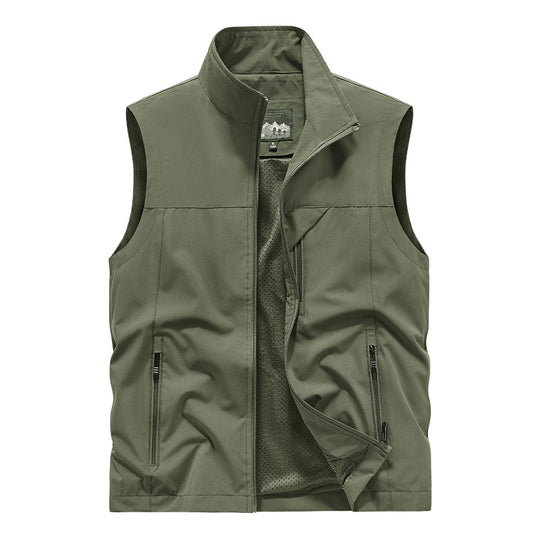 Herren Atmungsaktive Softshell-Utilityweste mit hohem Stehkragen, wasserabweisender Außenlage und mehrfachen Reißverschlusstaschen Shop Nory