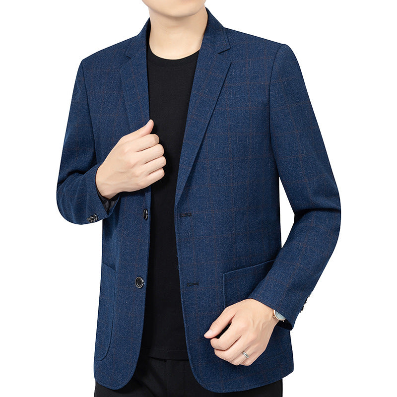 Herren Kariertes Slim-Fit Sakko aus Wollmischung Shop Nory