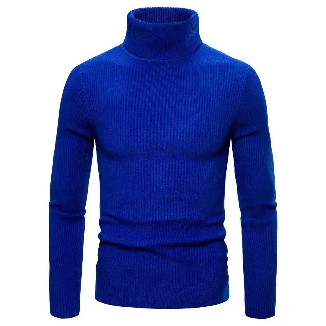Herren Stehkragen Pullover aus ribbeltem Strick