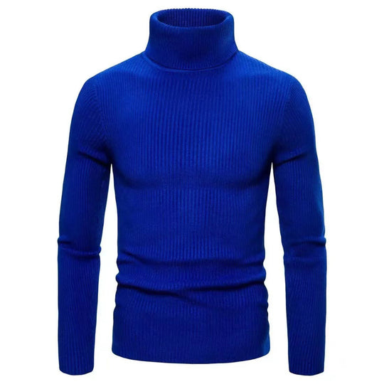 Herren Stehkragen Pullover aus ribbeltem Strick