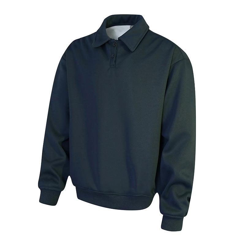 Herren Polo‑Sweatshirt im Oversize‑Relaxed‑Fit mit Rippbündchen und Knopfleiste Shop Nory