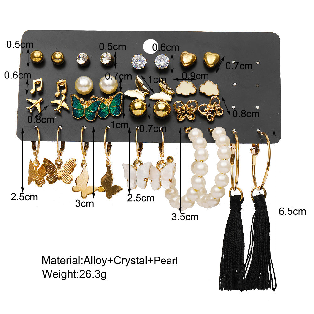Damen Ohrstecker-Set mit vielfältigen Designs und eleganten Anhängern Shop Nory