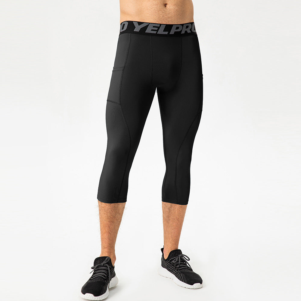 Herren Sportliche Kompressions-Leggings mit praktischen Taschen und atmungsaktiver Technologie