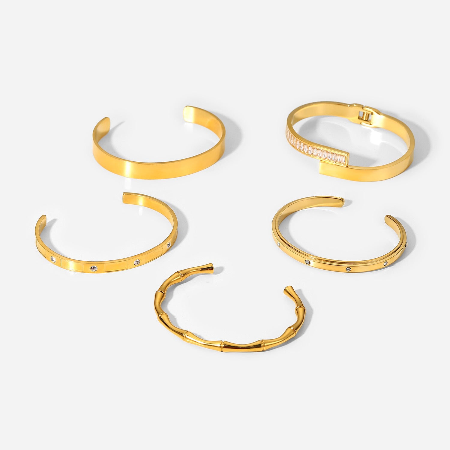 Damen Offenes Armreifen mit elegantem Bambusdesign Shop Nory