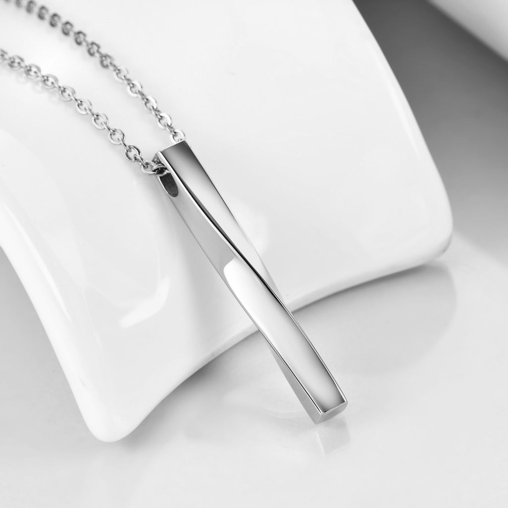 Herren Edelstahlkette mit stilvollem, geschwungenem Anhänger Shop Nory