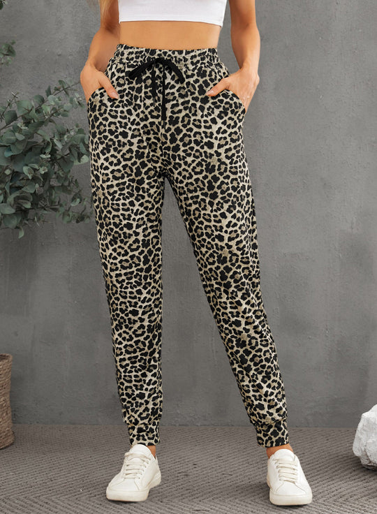 Damen Modische Sporthose im trendigen Leopardenmuster