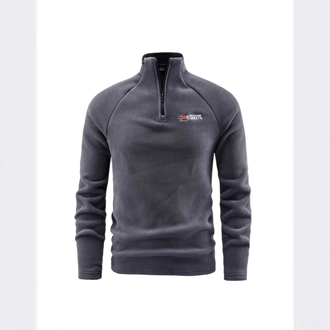 Herren Fleece-Halbzip-Pullover mit hohem Stehkragen und Raglanärmeln Shop Nory