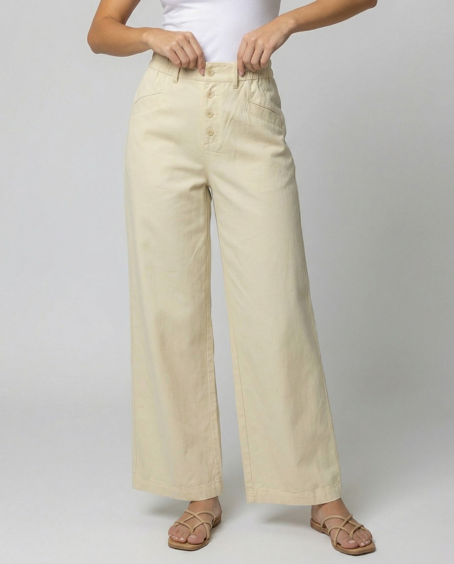 Damen Weite Leinenhose Damen