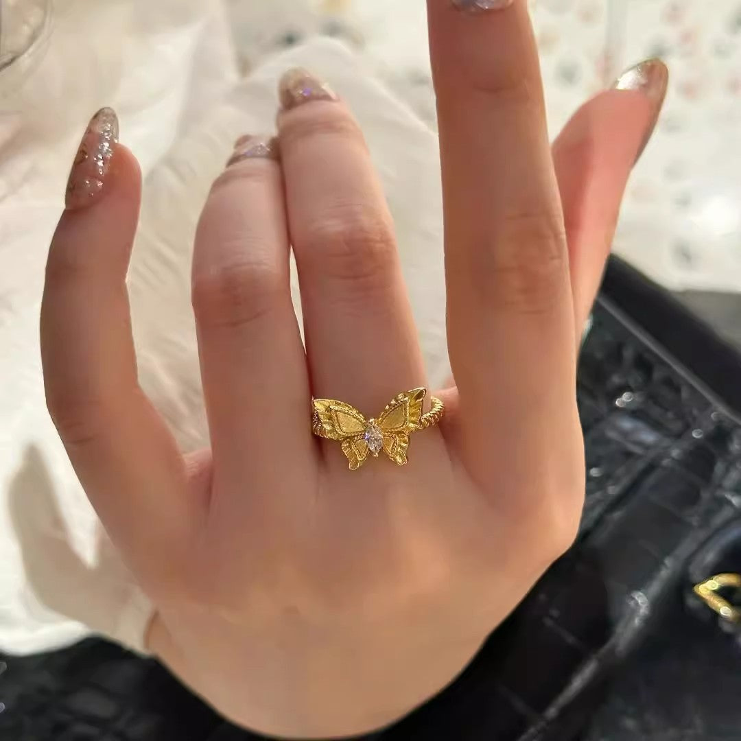 Damen Ring mit filigranem Schmetterlingsdesign Shop Nory