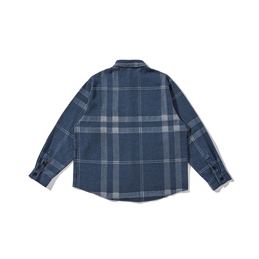 Herren Oversized Karo-Hemdjacke im Worker‑Style mit abgerundetem Saum und Brusttasche Shop Nory