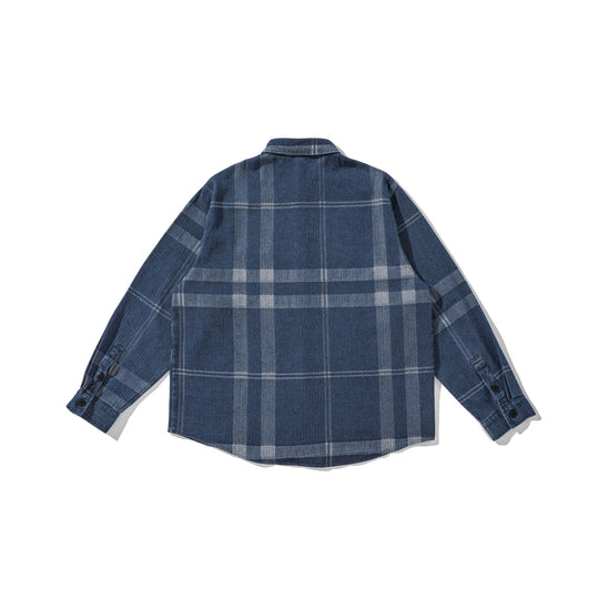 Herren Oversized Karo-Hemdjacke im Worker‑Style mit abgerundetem Saum und Brusttasche Shop Nory