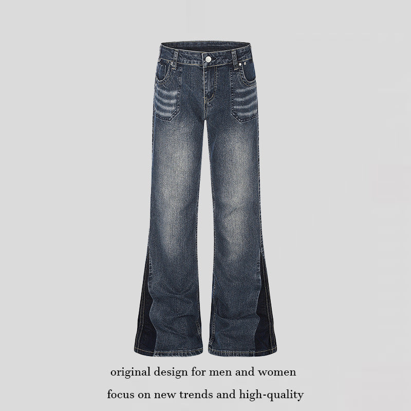 Damen Schlagjeans mit hohem Bund und seitlichen Kontrastbahnen Shop Nory