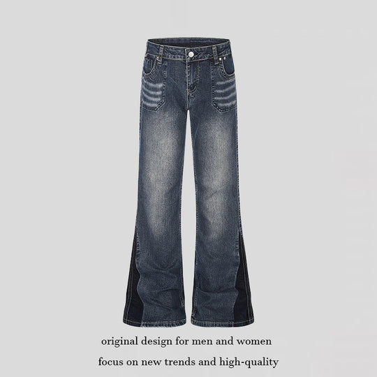 Damen Schlagjeans mit hohem Bund und seitlichen Kontrastbahnen Shop Nory