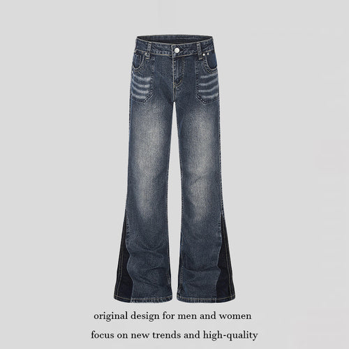 Damen Schlagjeans mit hohem Bund und seitlichen Kontrastbahnen Shop Nory