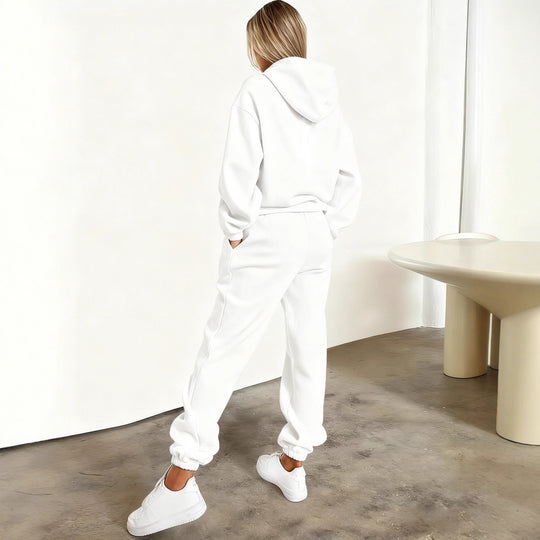 Damen nan Hoodie- und Jogginghose-Set mit Kapuze, Kängurutasche, elastischem Bund und auffälligem Lippen-Statementprint Shop Nory