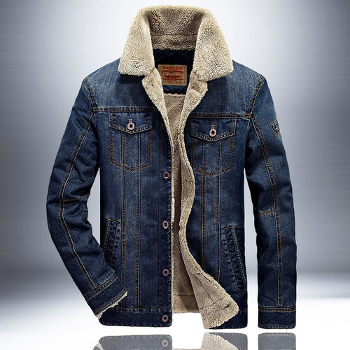Herren Jeansjacke mit wärmender Sherpa-Innenfütterung und Hemdkragen Shop Nory