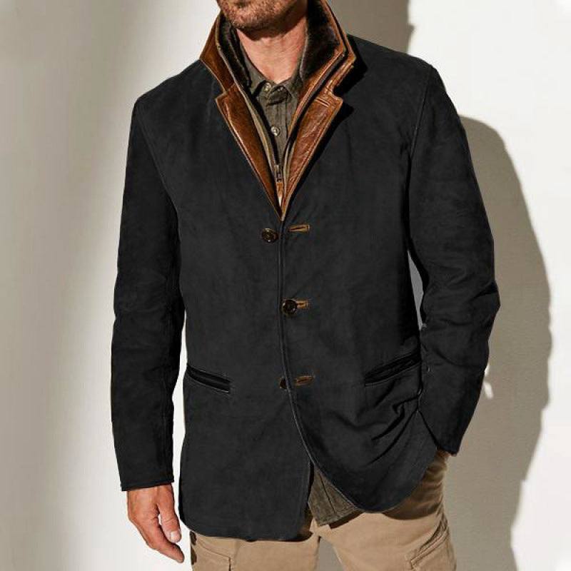 Herren Wildleder-Sakko mit herausnehmbarer Leder-Innenweste Shop Nory