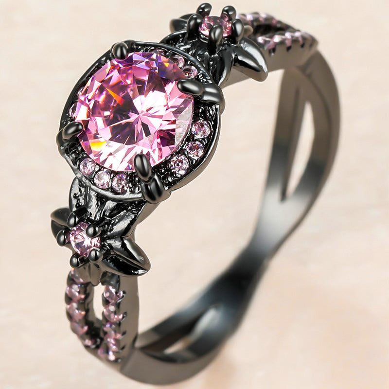 Damen Ring mit luxuriösem, facettiertem Kaffeeschimmer und floralen Akzenten Shop Nory