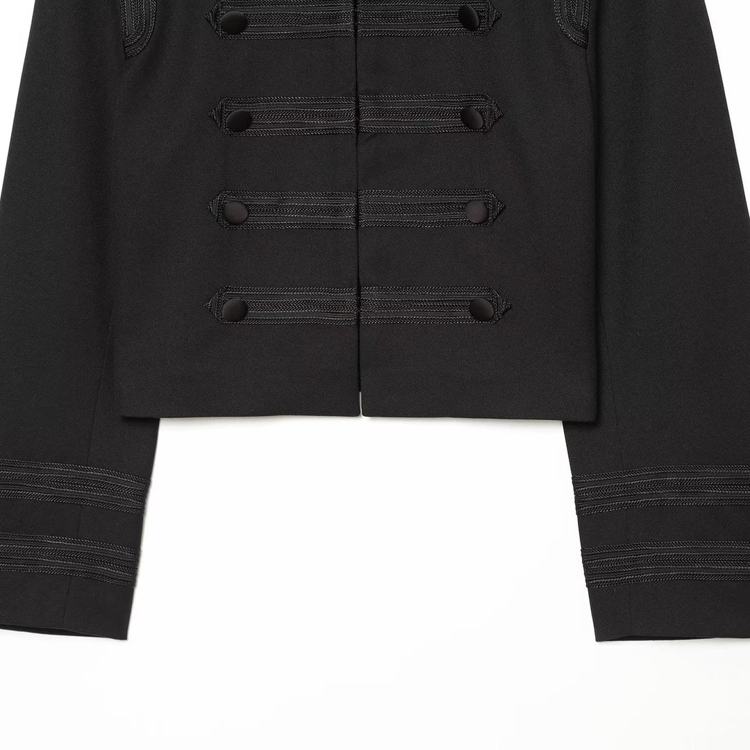 Damen Cropped Marschalljacke mit Stehkragen und dekorativen Zierbordüren Shop Nory