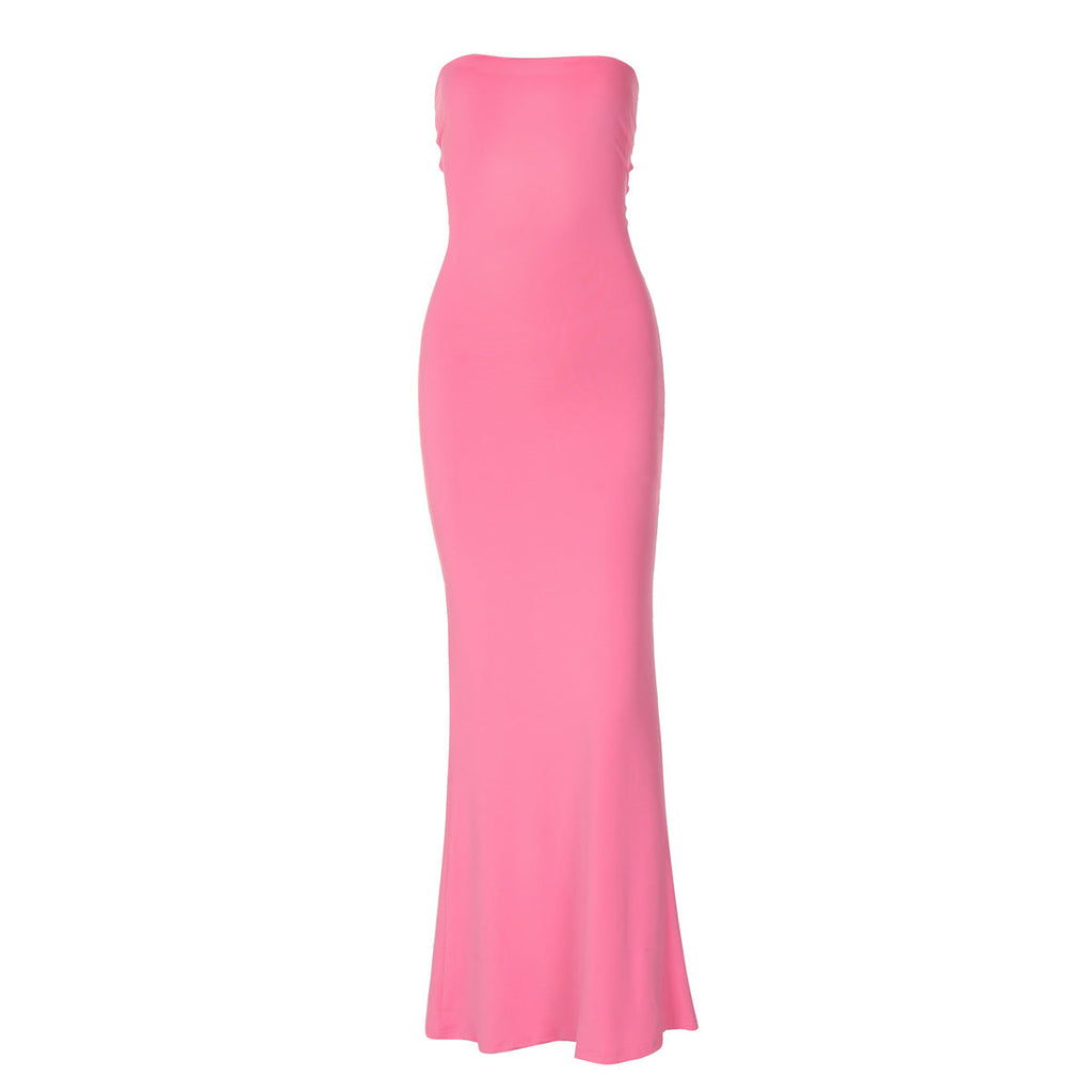 Damen Figurbetontes Maxikleid ohne Träger
